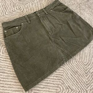 Forever 21+ Ribbed Olive Mini Skirt